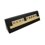 Wholesale - 9x2 HANG TOUGH Print Puzzle Piece Blk Wedge Wood Tabletop, UPC: 651961759010